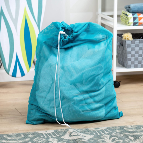 LBG-02811 Mesh Laundry Bag with Drawstring, Ocean Blue, 25-Inches L X 36-Inches H - Image 2